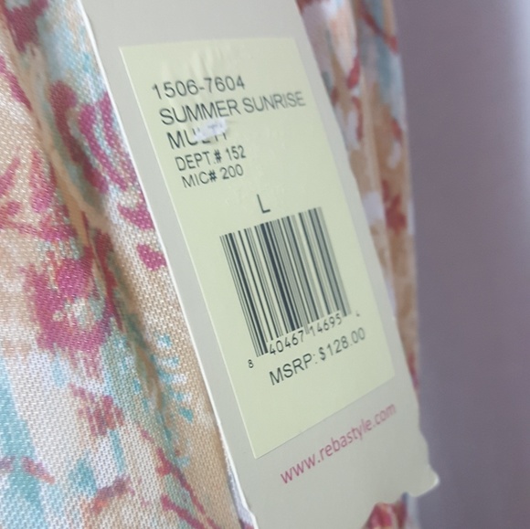 Reba Maxi Dress Nwt Beaded Long Peach Mix - Picture 7 of 8